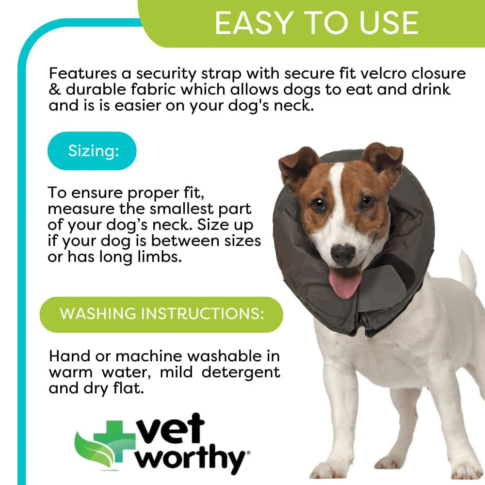 Vet Worthy Inflatable Collar, Black - Image 3