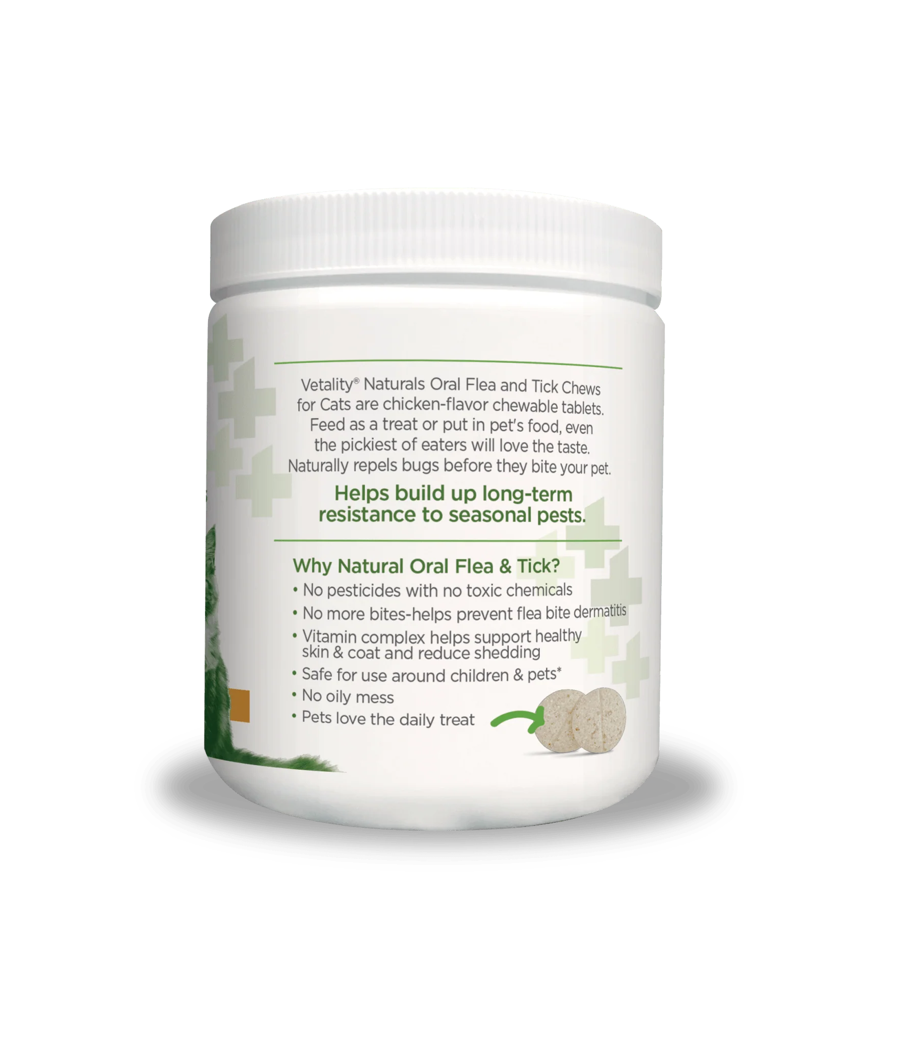 Vetality Naturals Oral Flea & Tick Chews for Cats, 120 ct - Image 3
