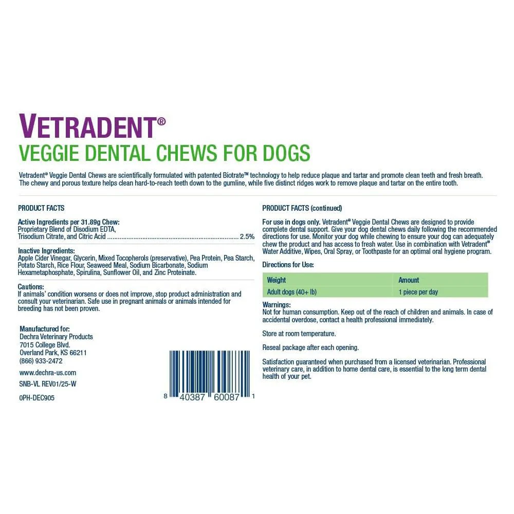 Vetradent Veggie Dental Chews for Dogs – Plaque & Tartar Control, Fresh Breath, Daily Oral Care Treats - Image 10