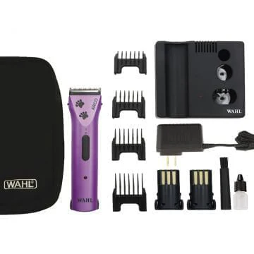 Wahl Arco Clipper with 5-in-1 Blade, Purple with Paw Prints - Image 2