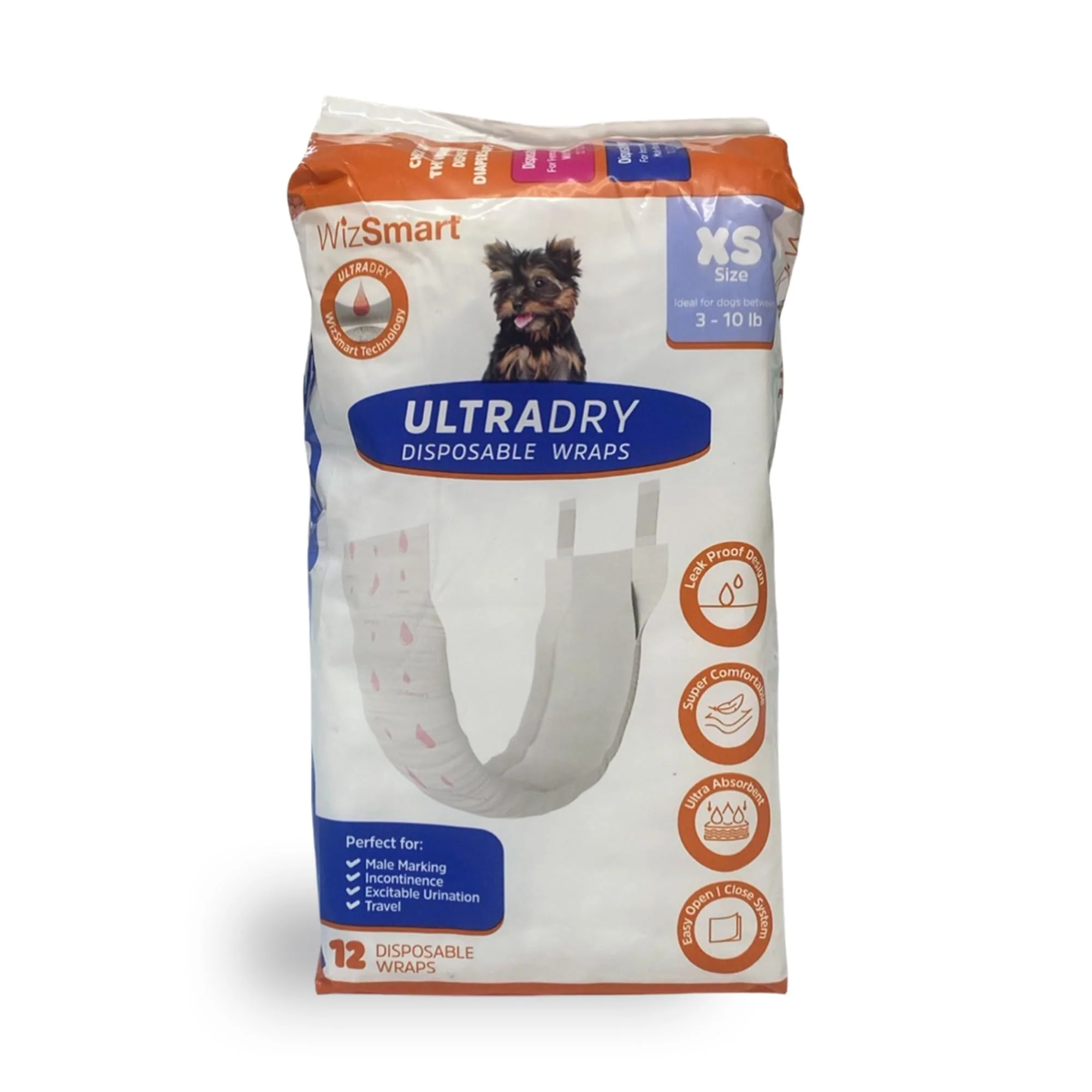 WizSmart UltraDry Disposable Male Dog Wraps - Image 4