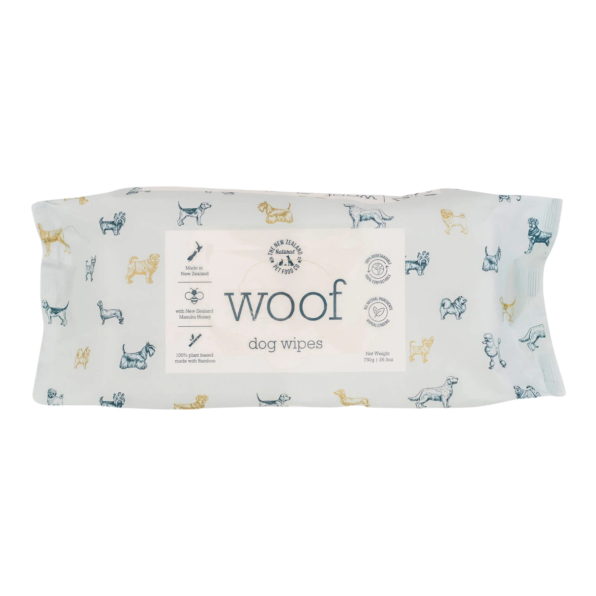 Woof Dog Wipes, Manuka Honey