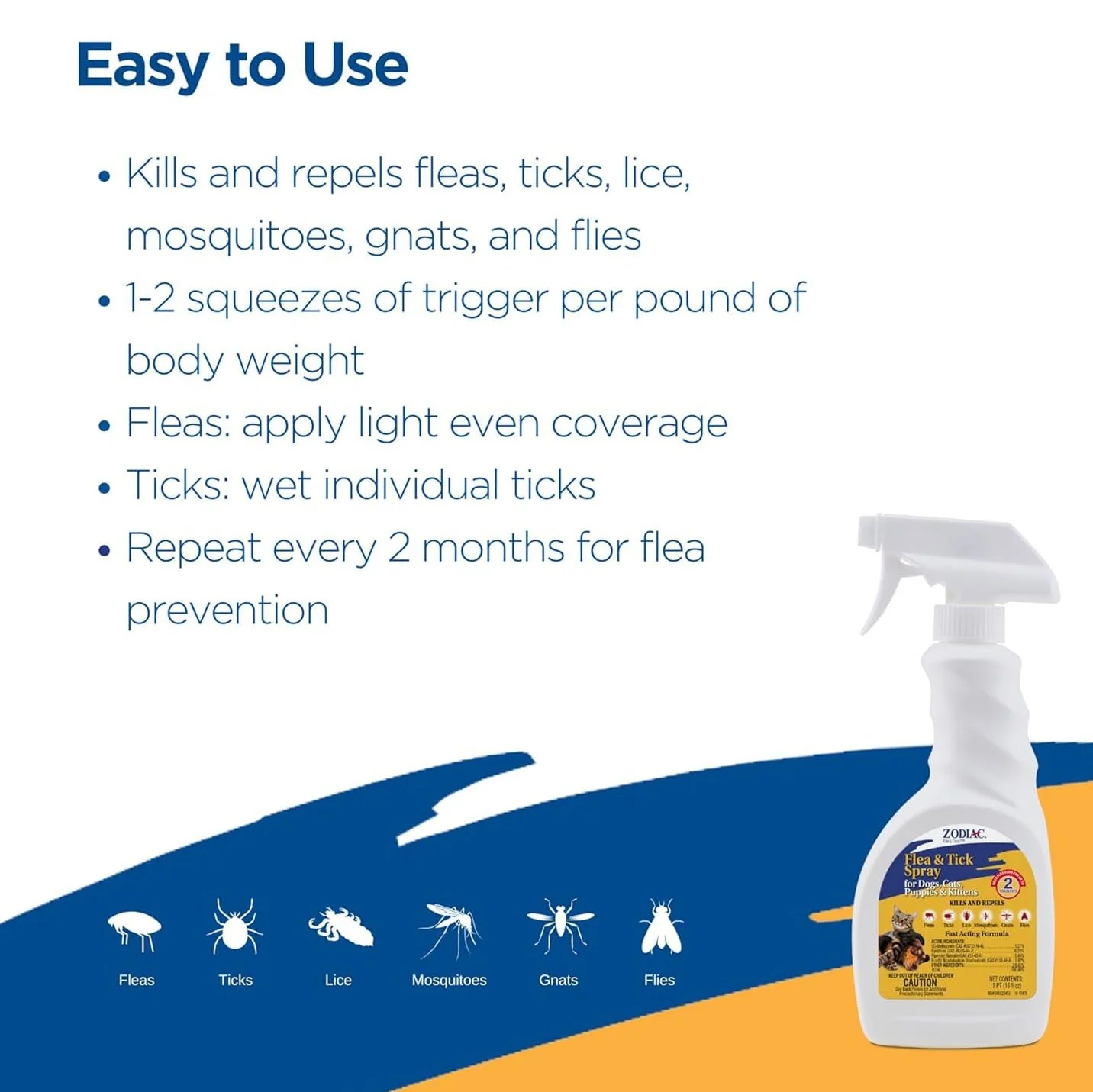Zodiac Flea & Tick Spray for Dogs, Cats, Puppies & Kittens, 16 oz - Image 4